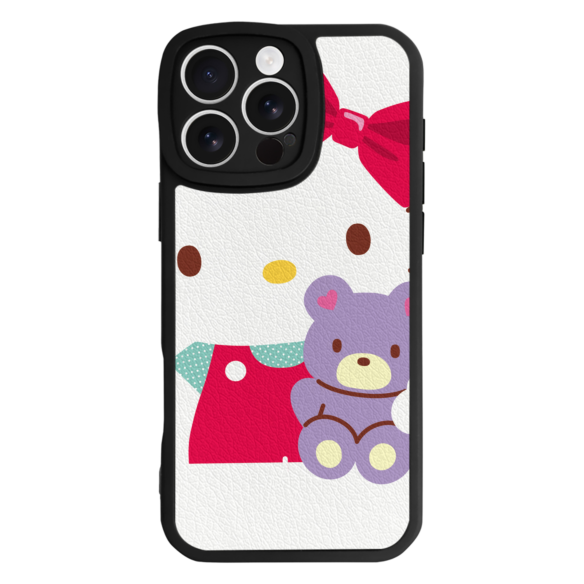 （画像用） Hello Kitty ハローキティ 【iPhone 16シリーズ対応】シリコンスマホケース（レザー調） 材質：シリコン